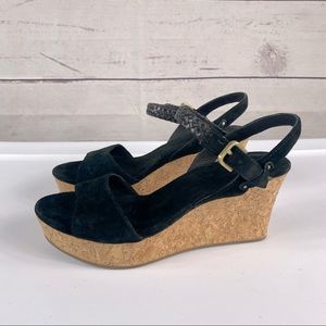 UGG Black Wedge Sandals